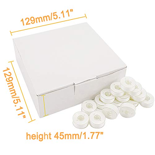 New brothread 144pcs Type L SA155 Prewound Bobbin Thread -White - color: 144pcs 90wt White