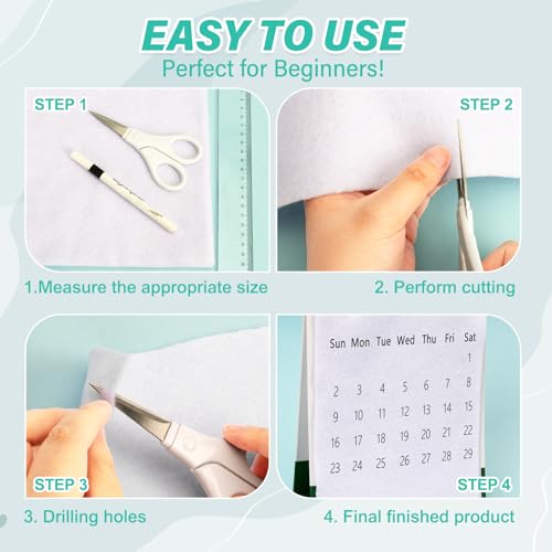 XSEINO 13 Rolls White Felt Fabric,8"x35"(20.5x90cm) 1.4mm Thick Soft Felt Fabric Sheet for Crafts,White Series Colors Soft Nonwoven Fabric,Fit for Decoration, Sewing, DIY Crafts - color: White