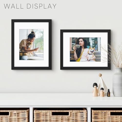 Golden State Art 11x14 Black Picture Frame Mat for 8x10 Real Glass - color: Black, size: 11x14