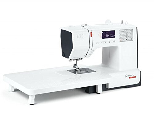 Bernette B38 Swiss Design Computerized Sewing Machine | 394 Stitches, LCD Display, Extension Table, 8 Presser Feet | Bobbins, Needles, Threader, Foot Pedal, Seam Ripper, Screwdriver, Spool Caps