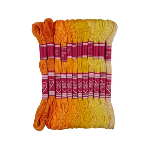 Friendship Bracelet String 12 Skeins, Embroidery Floss Cross Stitch Embroidery Thread Floss Bracelet Making Yarn, Craft Floss (Yellow Series) - color: Yellow Series