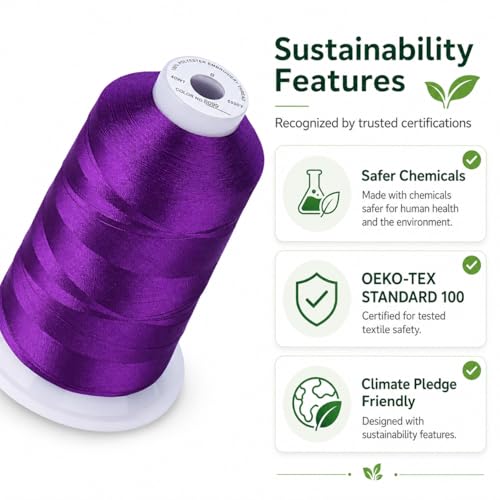 Simthread 5500Yds/5000M 40WT Polyester Embroidery Thread Dark Grape S099 - color: Dark Grape S099
