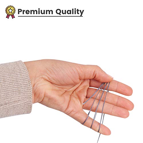 Waxed Thread, Strong Thread for Leather, Upholstery, Shoe, Bag, incl. Needle (Colour: Dark Grey) - color: Dark Grey