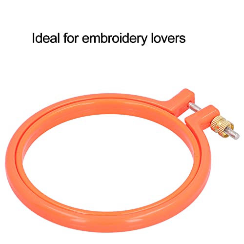 GLOGLOW 4in Cross Stitch Embroidery Circle, Plastic Embroidery Hoops - size: 4in