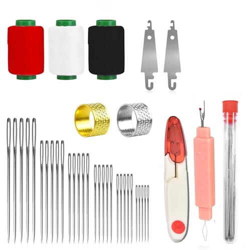 BelroseHom 39 PCS Large Eye Needles Set for Hand Sewing Crafts,Embroidery Needles for Hand Sewing, Crafting, Mending, and DIY Projects, 5 Assorted Sizes - style: Pro（39 Pack）
