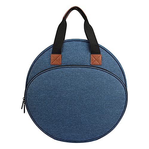 Shinyzone Cross Stitch Storage Bag Blue,Embroidery Projects Bag,Sewing Crafts Storage Tote Bag,Knitting Bags with Zipper Pockets Organiser for Embroidery Hoops,Charts and Threads - color: Blue