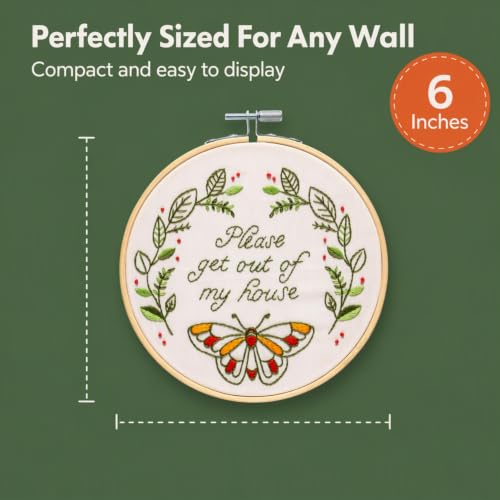 FUNATIC Please Get Out of My House Funny Embroidery Kit for Adults - color: Please Get Out of My House