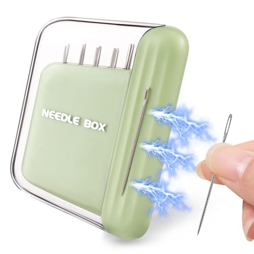 HUISUYTON Portable Travel Magnetic Sewing Needles Case,10PCS Needles(Green) - color: Green