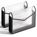 2 Pack Plastic Expanding File Folder, Fit Letter/A4 Size, Black - color: Black