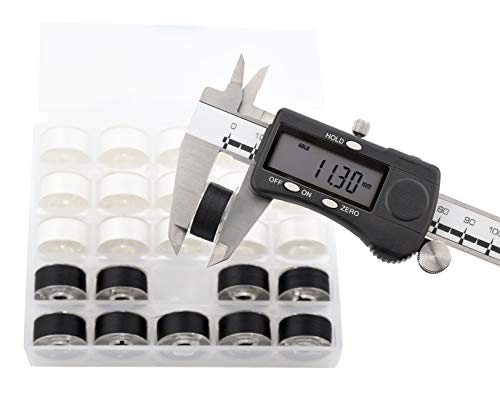 Simthread 25pcs Size A SA156 60WT Prewound Bobbin Thread - Black - color: 60wt Black