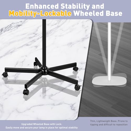 2200 Lumens Mag Lamp for Estheticians, 2-in-1 Magnifier Floor Light - color: Black