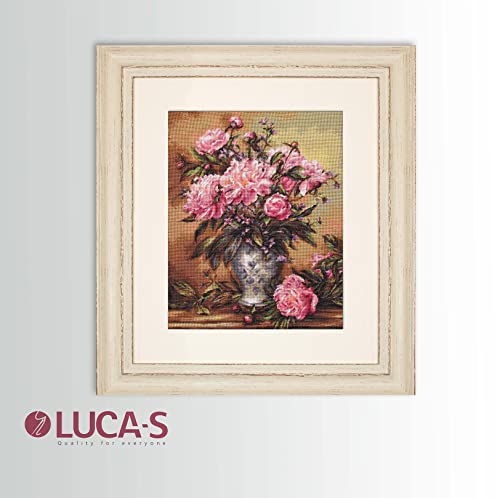 B543 Peonies Vase - Cross Stitch Kit Luca-S