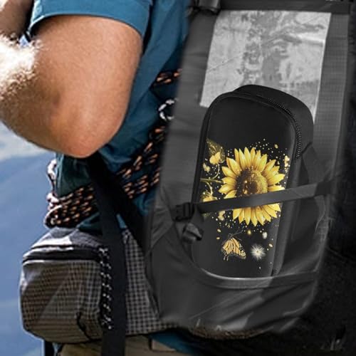 Diabetic Supplies Travel Case, Butterfly Glucose Meter Portable Storage Bag, Insulin Pen and Medication Carrying Case for Insulin Pen, Test Strips, Lancets, Syringe, Needles - color: Sunflower Butterfly