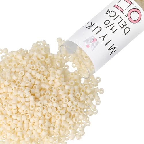 Miyuki Delica Seed Beads - color: DB0883 - Matte Opaque Cream AB