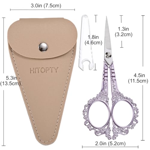 Sewing Embroidery Scissors, 4.5’’ Sharp Crochet Shears with Cover - color: Purple