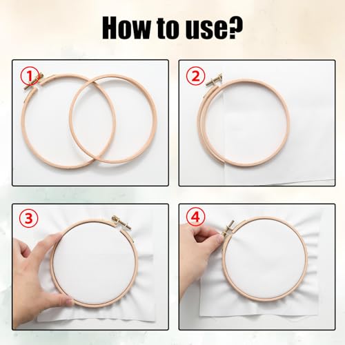 Mormchlots 2Pcs 7 Inch Wood Embroidery Hoops - size: 7 inch