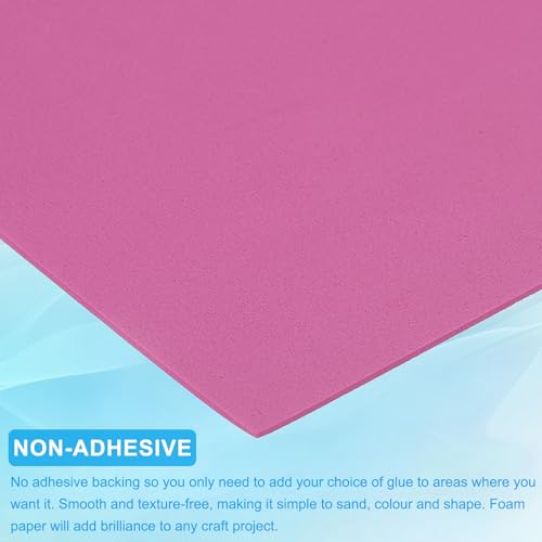 PATIKIL EVA Foam Sheet 10Pcs 12x8 Inch 2mm Thick Rose Red - color: Rose Red
