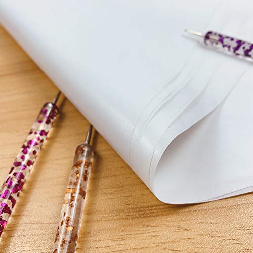 100 Sheets White Carbon Transfer Paper 11.7”x8.3” with Tracing Stylus for Wood Burning Transfer, Wood Carving,Trace Pattern