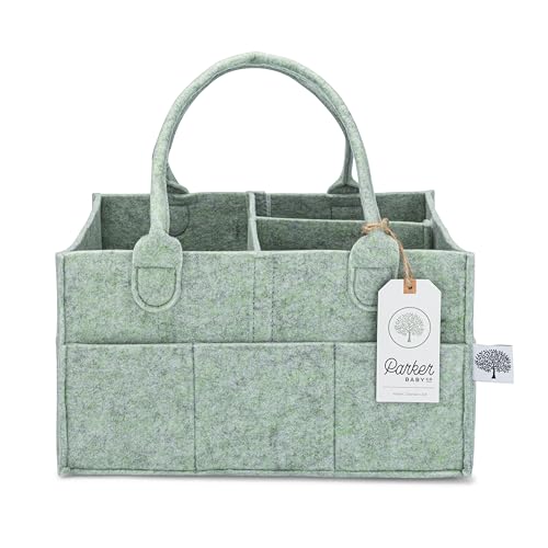 Parker Baby Co. Felt Diaper Caddy Organizer - Regular, Sage - color: Sage Green (Heathered Sage Green), size: Regular