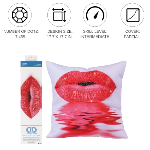 DIAMOND DOTZ Hot Lips Diamond Painting Kit for Adults, Diamond Art Craft - color: Hot Lips