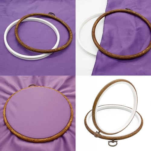 Auvotuis 3Pcs 5.7 Inch Round Embroidery Hoops