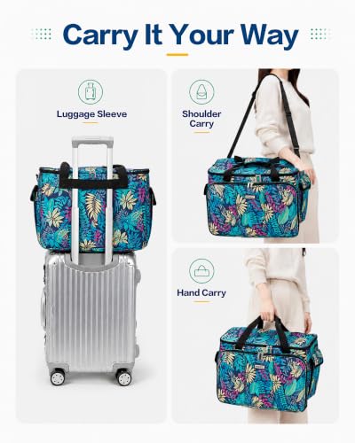 HOMEST Sewing Machine Carry Case, with Shoulder Strap and Front Pocket - color: Floral, size: Sewing Machine Bag Style 1