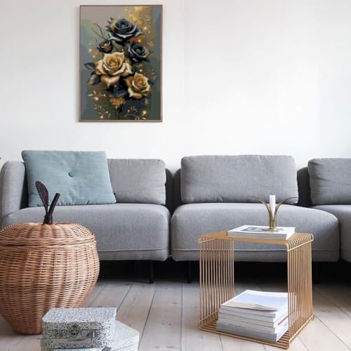 MYBISYMQQ Stamping Cross Stitch Kit Flowers, Counting Cross Stitch Kit for Adult Beginners, Full Line DIY Cross Stitch Stitching Kit for Home Decor Cross Stitch Patterns 15.7x11.8inches - color: D067