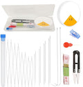 25 Pieces Beading Needles Set, 8 Pcs Long Straight Beading Thread Needles, 8 Pcs Big Eye Beading Needles with Threader for Jewelry Making