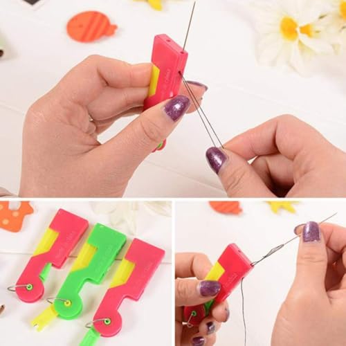 5Pcs Colors Random Automatic Machines Sewing Needle Threader, Sewing Tool Plastic Needle Threaders Hand Machine Convenient Needle Threader for Sewing Notions and Supplies