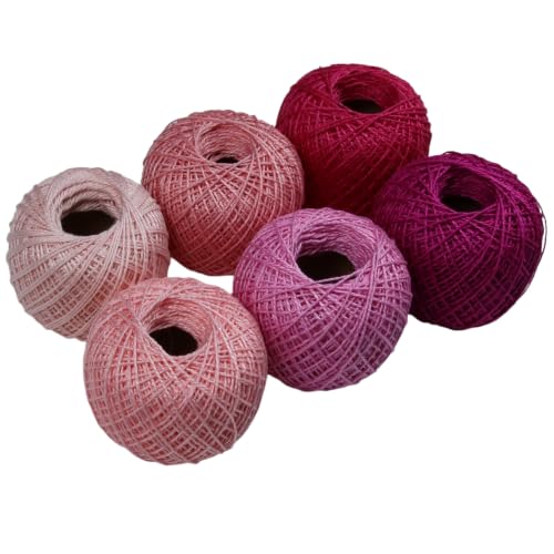 KCS Mercerized Pearl Cotton Thread Size 8 Crochet Needlework Embroidery Threads Ball (6, 08) - color: 08
