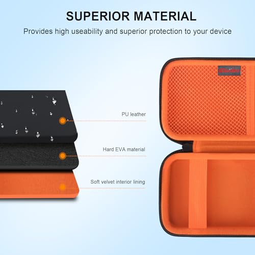 Elonbo Diabetic Supplies Travel Case for Glucose Meter Diabetes Testing Kit - color: Black+ Inside Orange