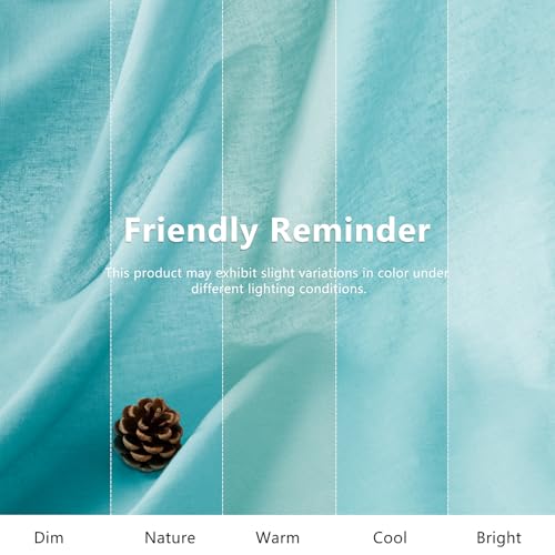 NSGZ Mint Green Linen Cotton Fabric 2 Yards 61" Wide, Linen Cotton Blend - color: Mint Green, size: 2 Yards