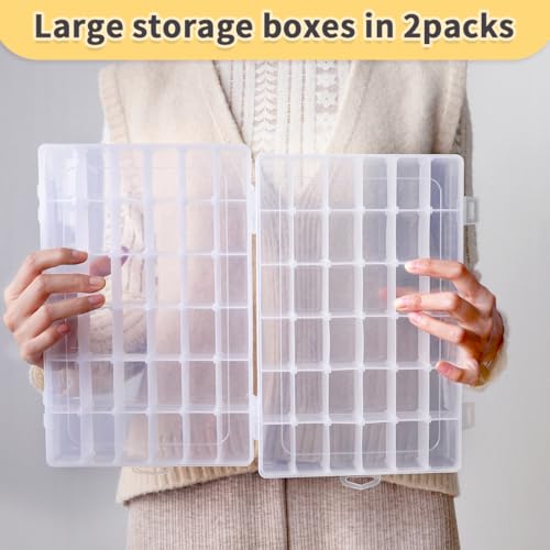 IOOLEEM Bead Organizer Box, 36 Grids Adjustable Dividers Storage Box - color: Clear, size: 36 Grids Adjustable (1 pack)