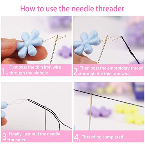 6 Pieces Beading Needles, 2 Sizes Collapsible Eye Needles for Beading - style: 6pcs-2sizes