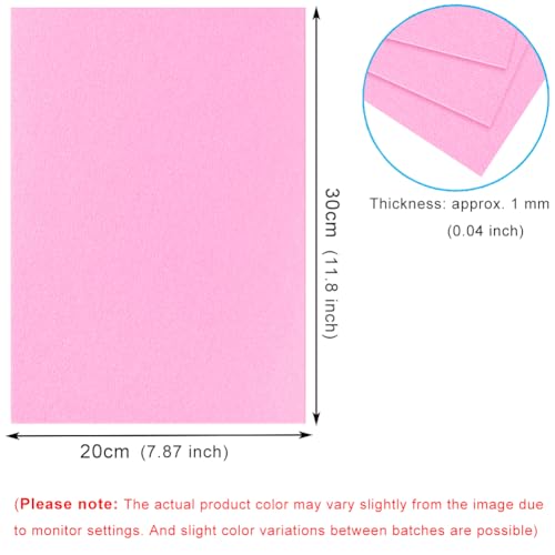 10 Pink Felt Fabric Sheets,7.87 x 11.8 inch (20 x 30cm) A4 Stiff Felt Squares 1 mm Thick, Great for DIY Craft, Sewing Projects, Nonwoven Patchwork, Decoration - color: Pink