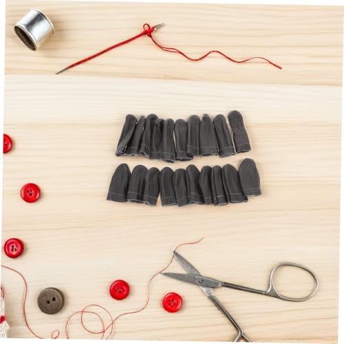 Gadpiparty 20 pcs Leather Finger Cots Sewing Finger Protectors for Needle Felting Knitting Hand Sewing and DIY Crafts Breathable Flexible Covers One Size
