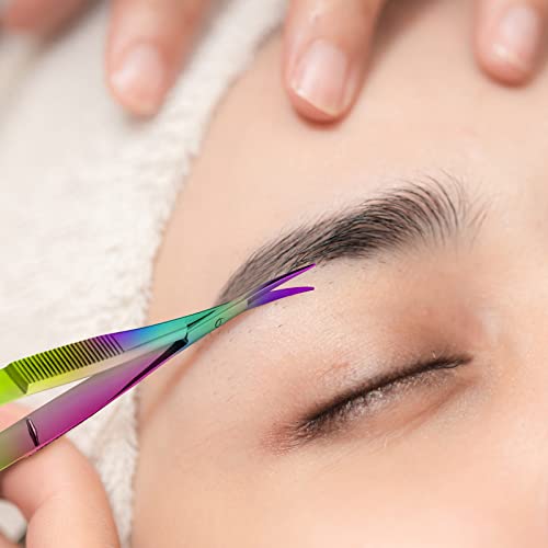 2 Pcs 4.7 Inch Eyebrow Embroidery Sewing Snips Scissors, Dazzling Color - color: Dazzling Color