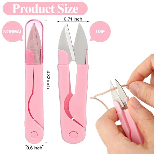 Mudder 24 Pcs U Shape Sewing Scissors with Protective Safety Cover - style: Lovely