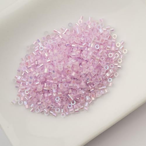 John Bead 25g Cylin Beads Violet Glow in Dark AB 11/0 Glass Cylindrical Seed Beads for Jewelry Bracelets Necklaces Earrings Making Embroidery - color: Violet Glow in Dark AB