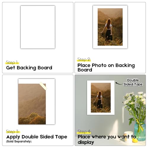Golden State Art 13x19 White Backing Board, 10 Pack Backer Board for Print - size: 13x19