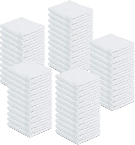 100% Cotton Terry Towels Cleaning Cloths Pack of 250 (12x12 Inches) White Cotton Terry Cloth Bar Rags White Bar Towels, Multipurpose High Absorbent Terry Towels for Cleaning Auto Detailing or Painters - size: 250 Pack