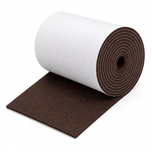 Felt Furniture Pads, Self Adhesive Felt Sheets Roll, Cuttable Felt Pads for Furniture Legs, Heavy Duty Furniture Pads for Hardwood Floors, Chair Wall Protector, Brown, 120 x 5 x 0.12 Inch - color: Brown, size: 5" x 120"