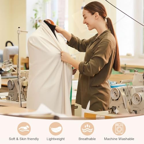 Cotton Muslin Fabric, 63 Inch X 1.9 Yards Natural Fabric By the Yard - color: Natural Unbleached
