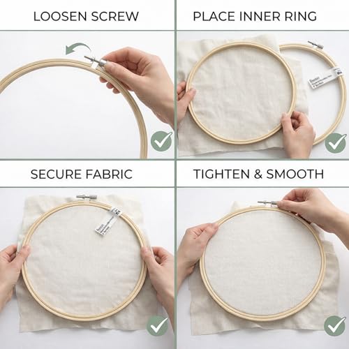 14 Inch Embroidery Hoop Bamboo Wood Quilting Cross Stitch Wooden Hoops