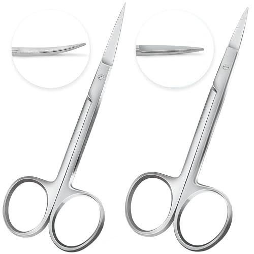 POSHOME Precision Embroidery Scissors Set – Curved & Straight Fine Tip Stainless Steel Snips for Cross-Stitch, Needlework, Thread Cutting & Craft Detail Work - style: Curved & Straight