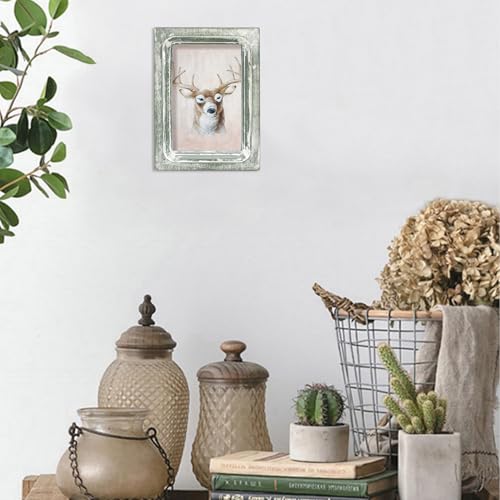 CVHOMEDECO. 4x6 Picture Frame Made of Solid Wood High Definition Glass Rustic Vintage Designs Small Photo Frame for Tabletop Display and Wall Mounting, Distress Grey - color: Distress Grey A, size: 4" X 6"