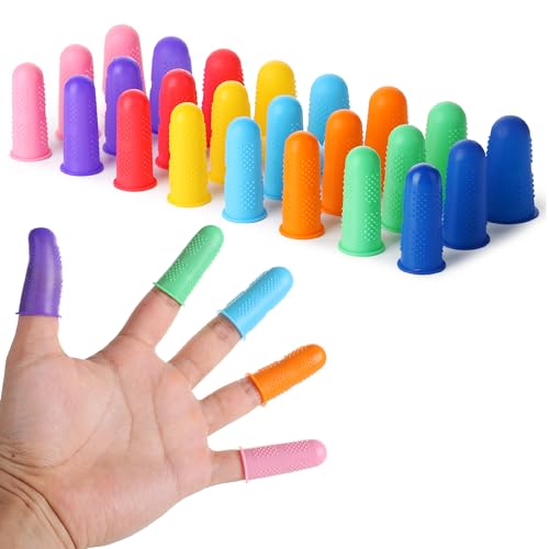 Mr. Pen- Silicone Hot Glue Gun Finger Caps, 24 pcs, 3 Sizes - color: Multi-color, size: 24 pcs