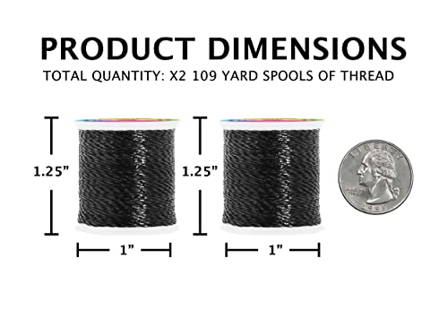 Mandala Crafts Metallic Black Embroidery Floss for Sewing, 218 Yard Spool - color: Black, size: 200M 218 Yards