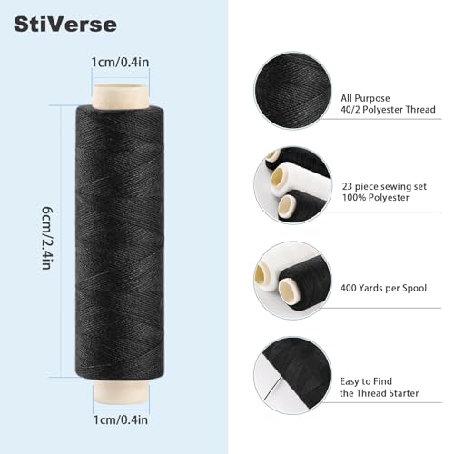Thread for Sewing, All Purpose Thread Polyester, 400 Yards Each Spool