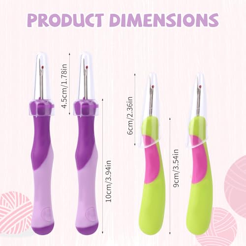 4pcs Seam Ripper for Sewing, Stitch Remover Tool Thread Puller Cutter for Hand Sewing Knitting Embroidery Cross Stitching Fabric Crafts Needlepoint Accessories Supplies Essentials